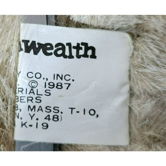 Vintage 1987 Commonwealth 10" Puppy with Denim Smiley Face Vest & Hat RARE - Picture 5 of 6